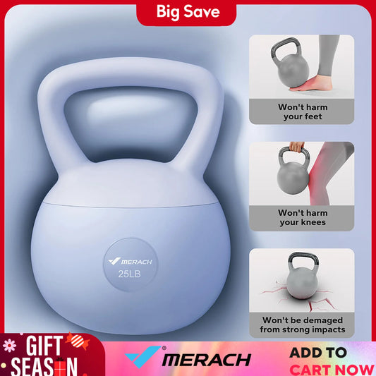 Soft Kettlebell Non-Slip Wide-Grip Handle Cushioned Horizontal Base Filled with Fine Mineral Sand Premium Kettle Bell