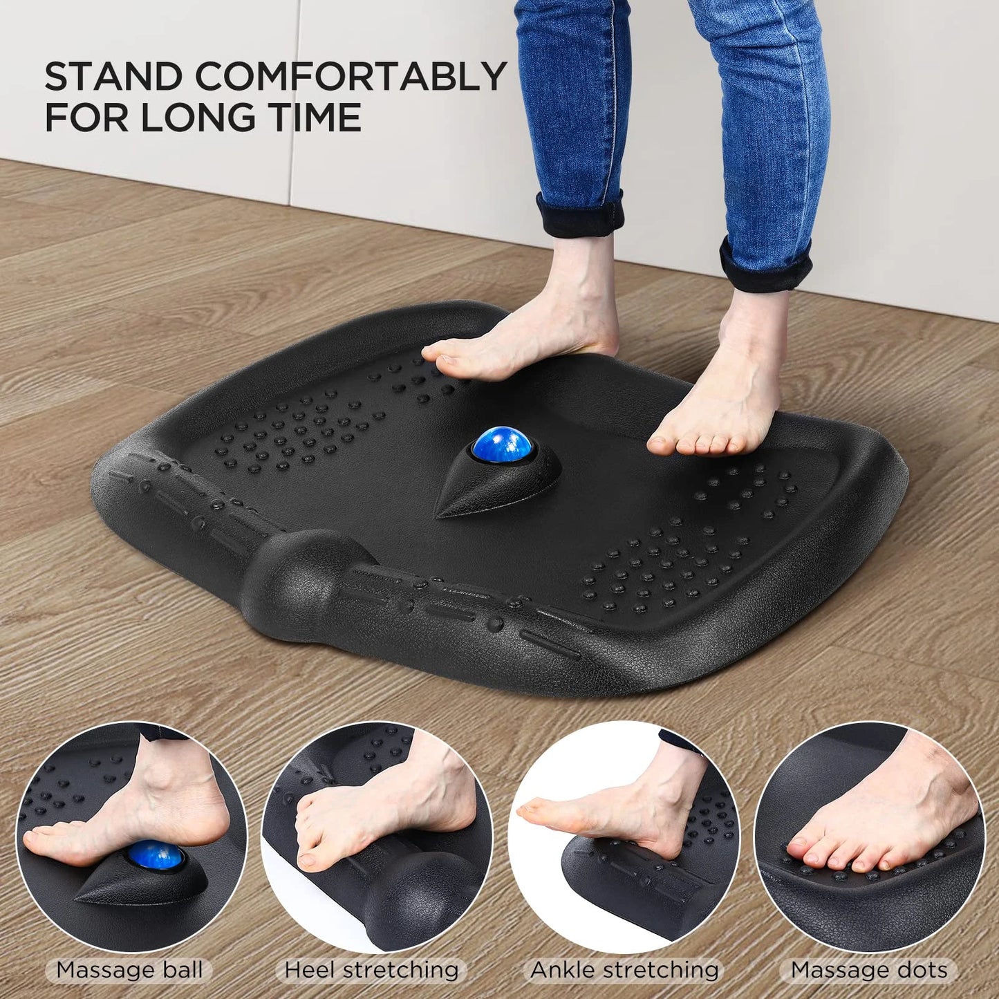 Anti Fatigue Standing Mat Comfort Standing Desk Mat, Ergonomic Stand Up Mat Floor Mat for Workplace, Office, Home