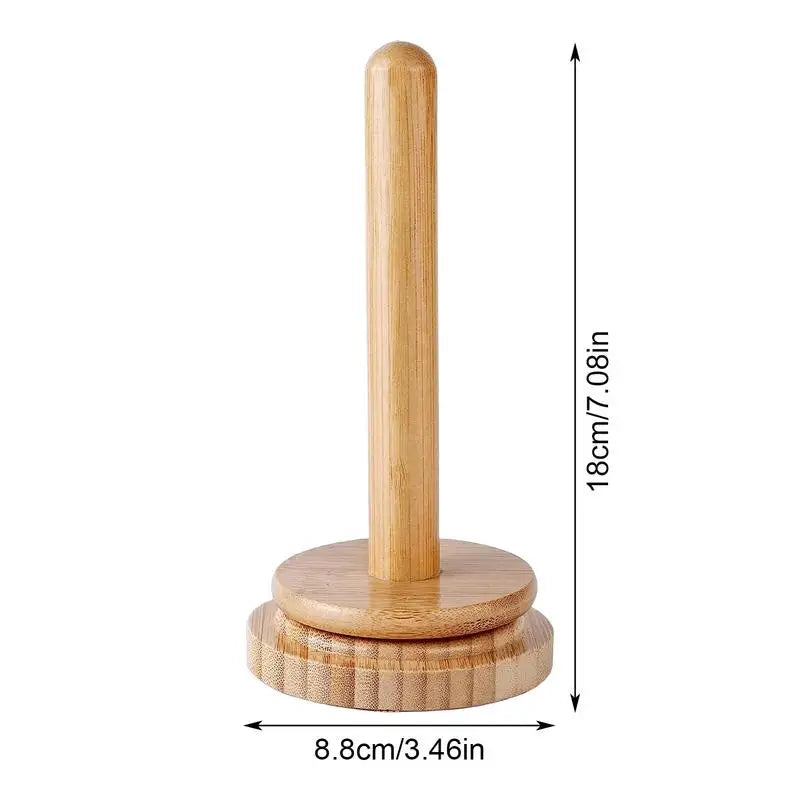 Wood Yarn Ball Holder Paper Towel Rack Vertical Rotating Weaving Tool Rack Storage Winding Roll Holder Dispenser for Crocheting