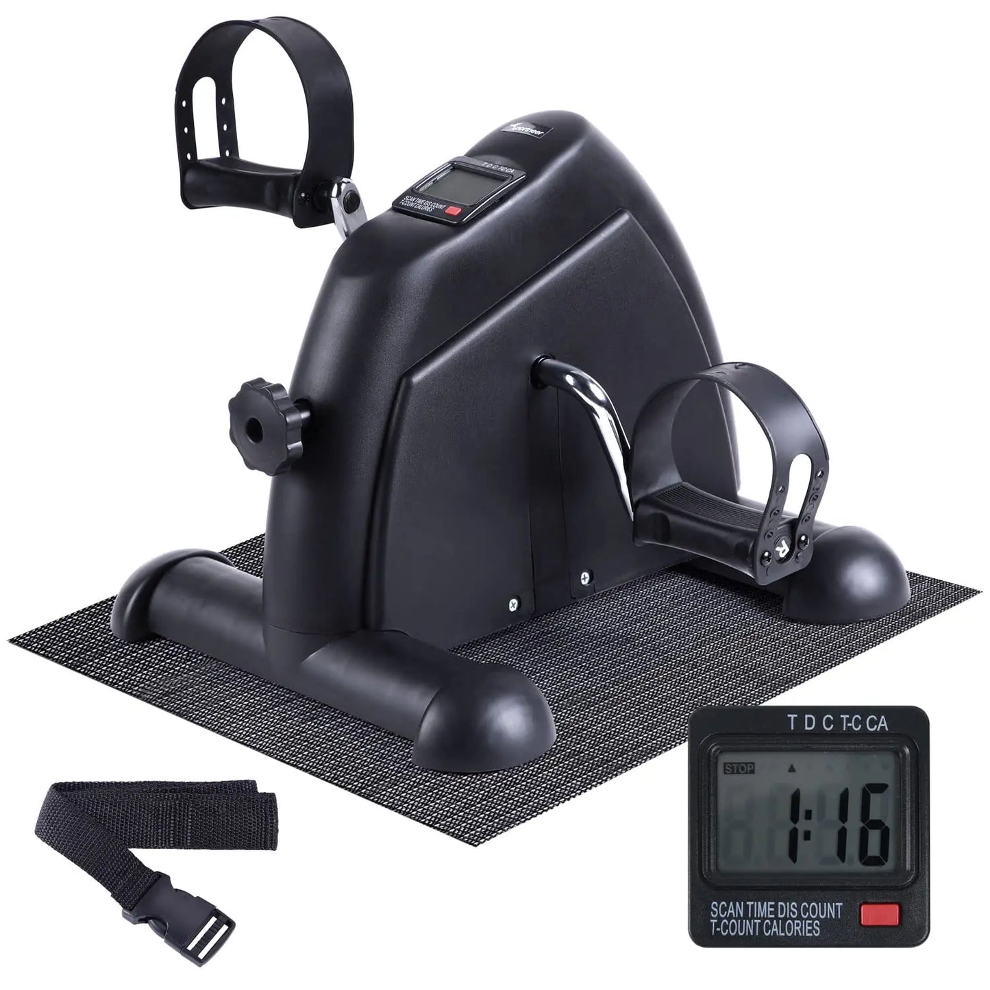 Foot Cycle Bike Pedal Exerciser Portable Mini Exercise Bike with LCD Display and Anti-Skid Mat for Home Office