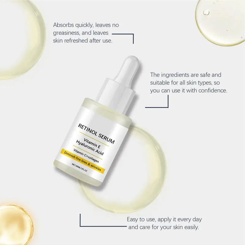 Retinol Face Serum Deep Moisturizing Hyaluronic Acid Serum.  Fade Fine Line Lifting Firming, Repair, Smooth and Tighten Sikin