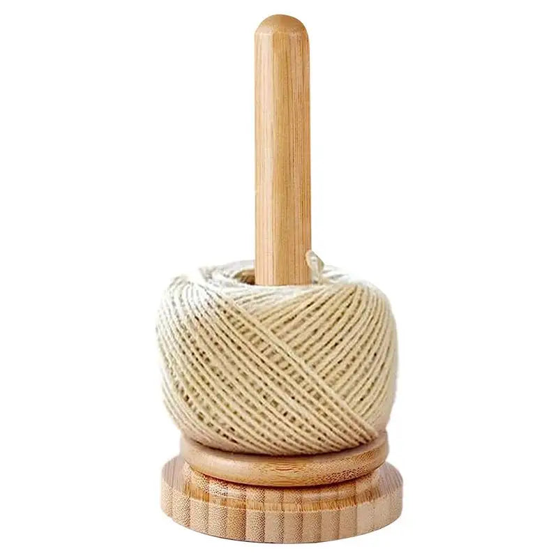 Wood Yarn Ball Holder Paper Towel Rack Vertical Rotating Weaving Tool Rack Storage Winding Roll Holder Dispenser for Crocheting