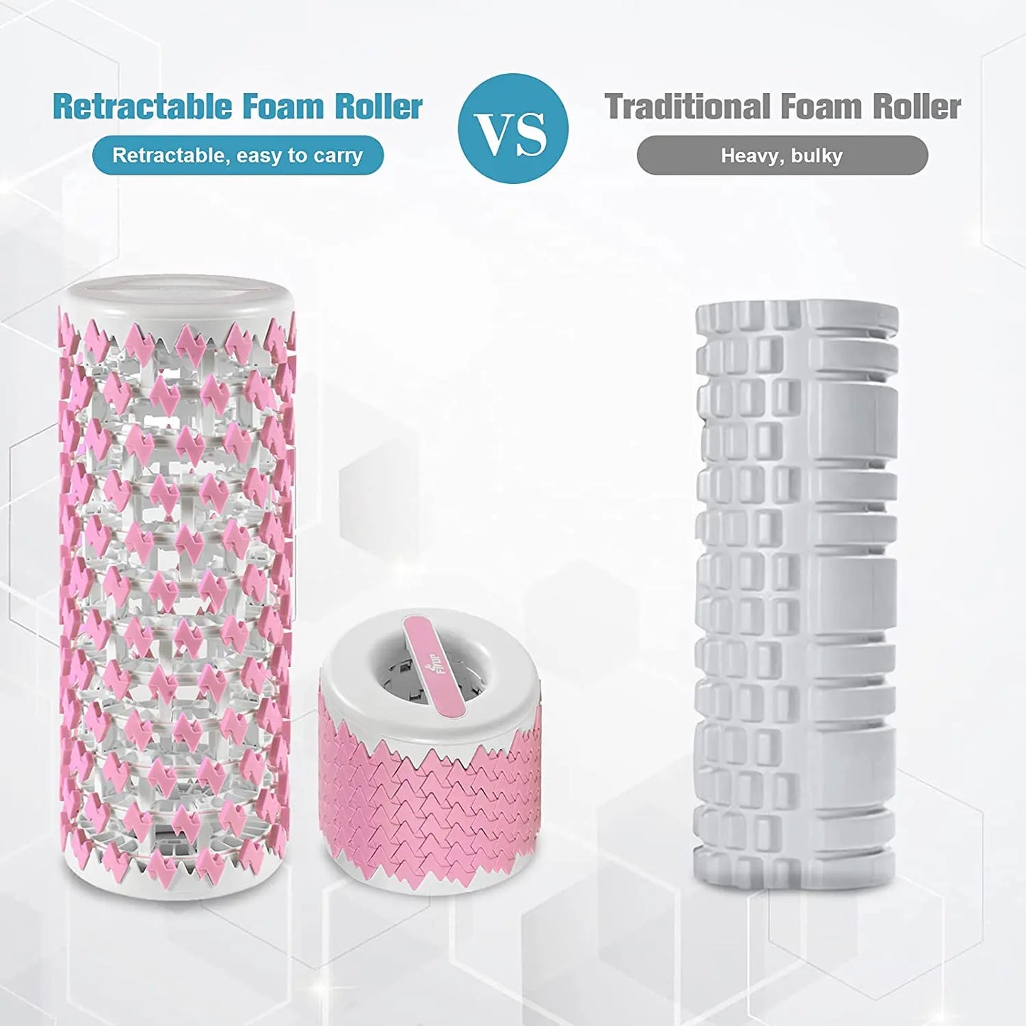 Retractable Yoga Foam Roller Massager Yoga Block Back Roller Fitness for Gym Home Muscle Therapy Pilates Exercise Equipment