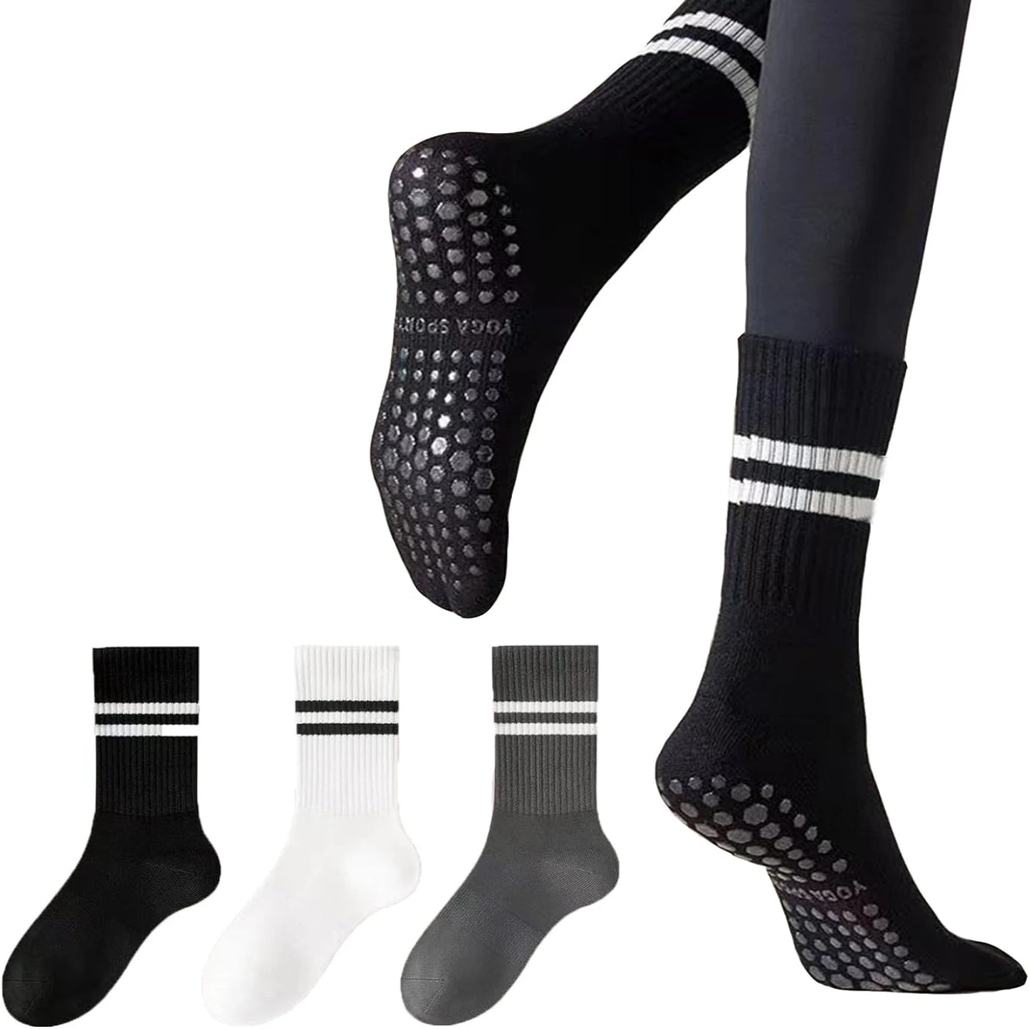 Enhance Your Yoga, Ballet, Fitness, and Athletic Sessions with Stylish Non-Slip Women's Pilates Socks for Ultimate Stability, Pe