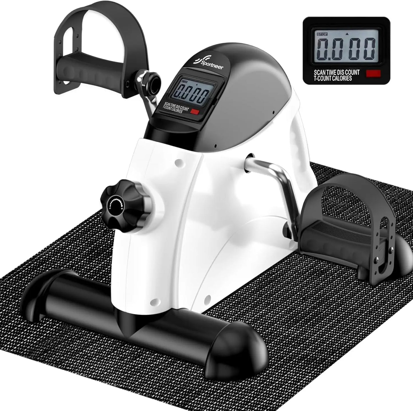 Foot Cycle Bike Pedal Exerciser Portable Mini Exercise Bike with LCD Display and Anti-Skid Mat for Home Office