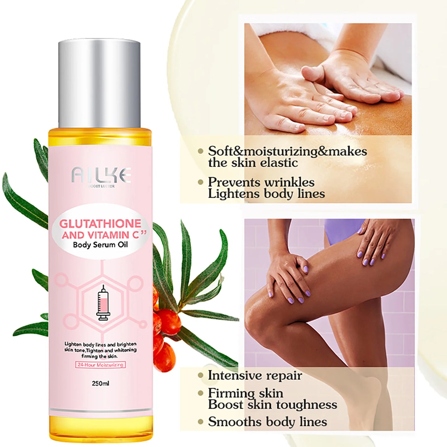 AILKE Whitening Moisturizing Korean Facial And Body Lotion Reduce Melanin Wrinkles Vitamin C Dark Spot Remover Skin Care Cream