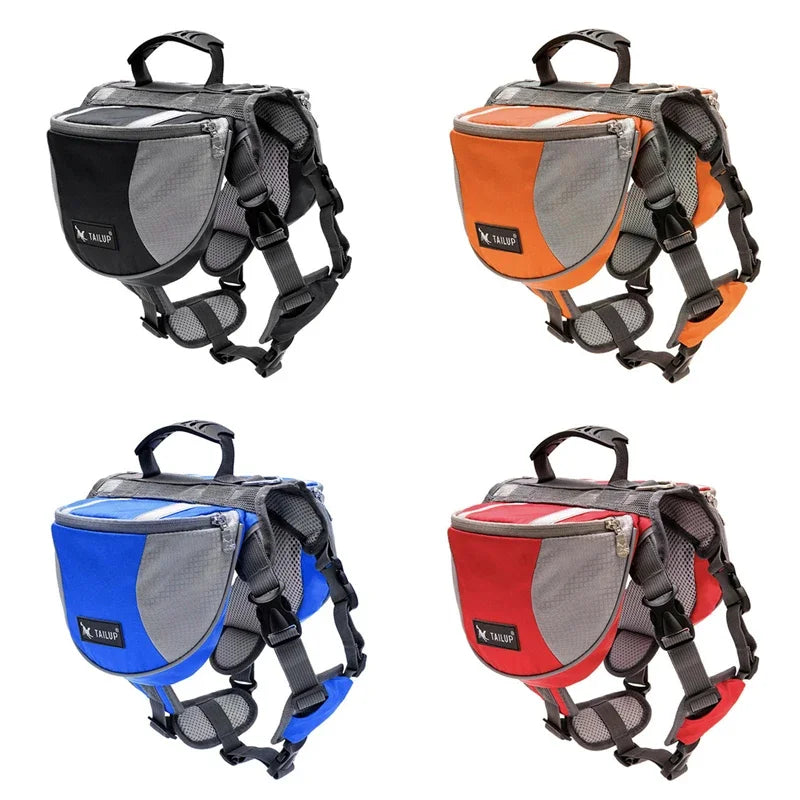 Pet Outdoor Backpack Large Capacity Dog Adjustable Saddle Bag Luxury Dog Backpack Harness Carrier For Traveling Hiking