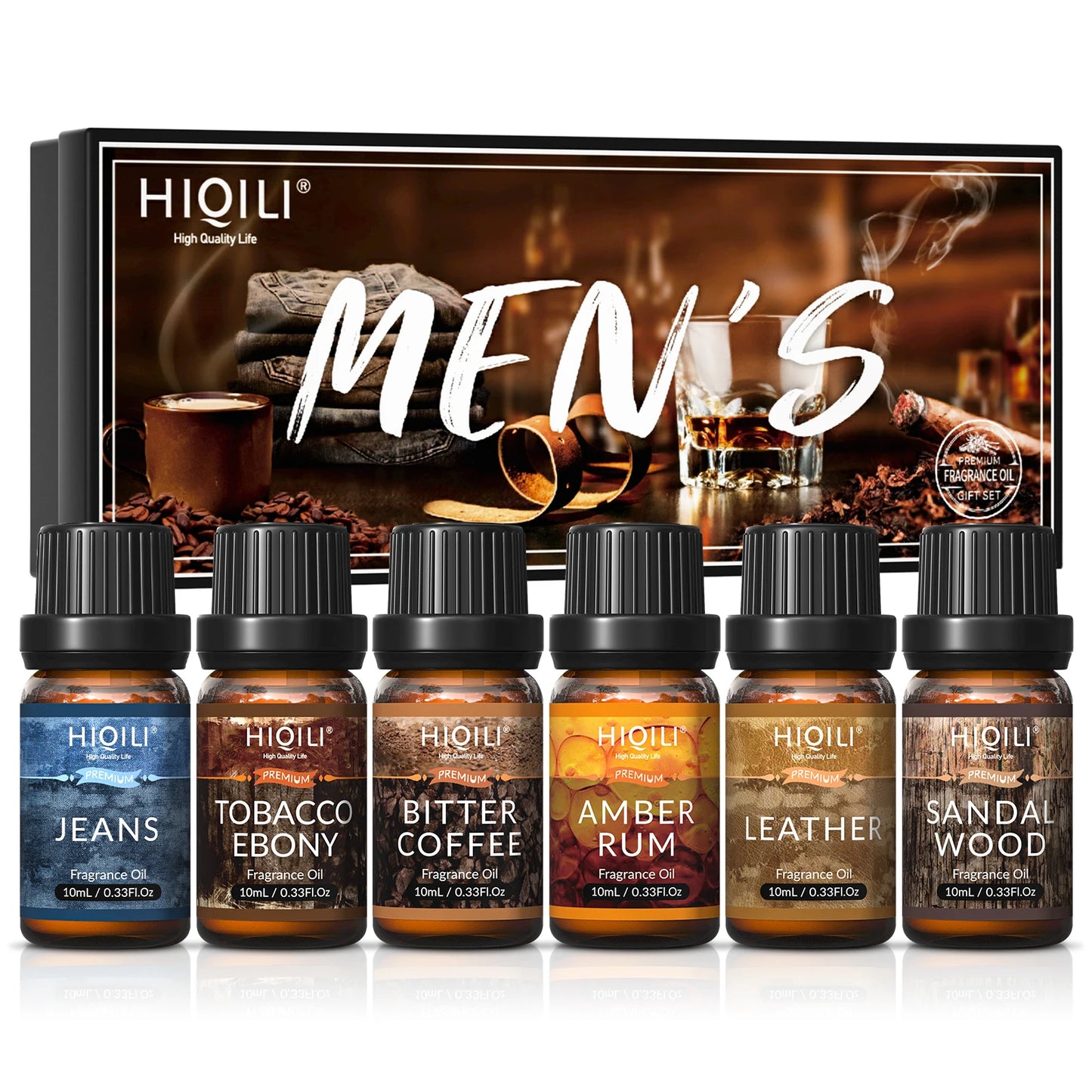 Mens Fragrance Oils Set, Essential Oils for Aromatherapy, Pure Perfume Oil Aroma Oil for Car Diffuser Candles Making