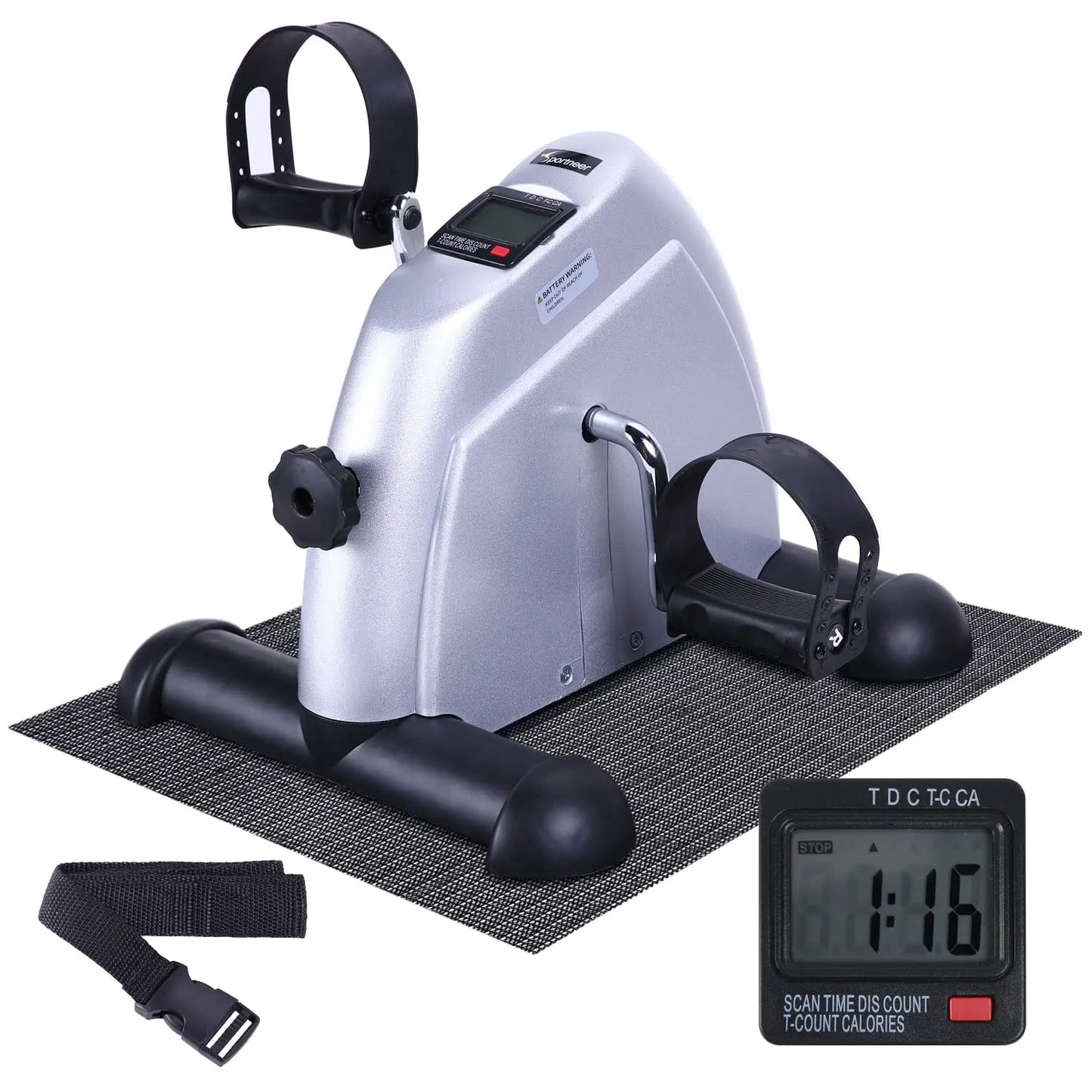 Foot Cycle Bike Pedal Exerciser Portable Mini Exercise Bike with LCD Display and Anti-Skid Mat for Home Office