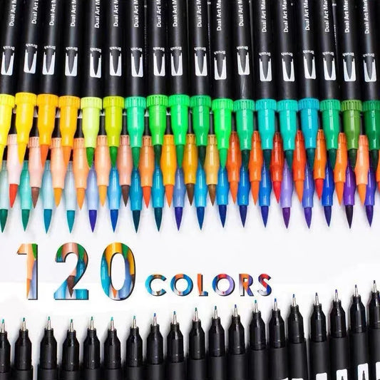 Markers Set Double Ended Manga Art Brush Pen Set ChildrenSchool Accessories Art Supplies Drawing Stationery, 72/100/120/168Colors