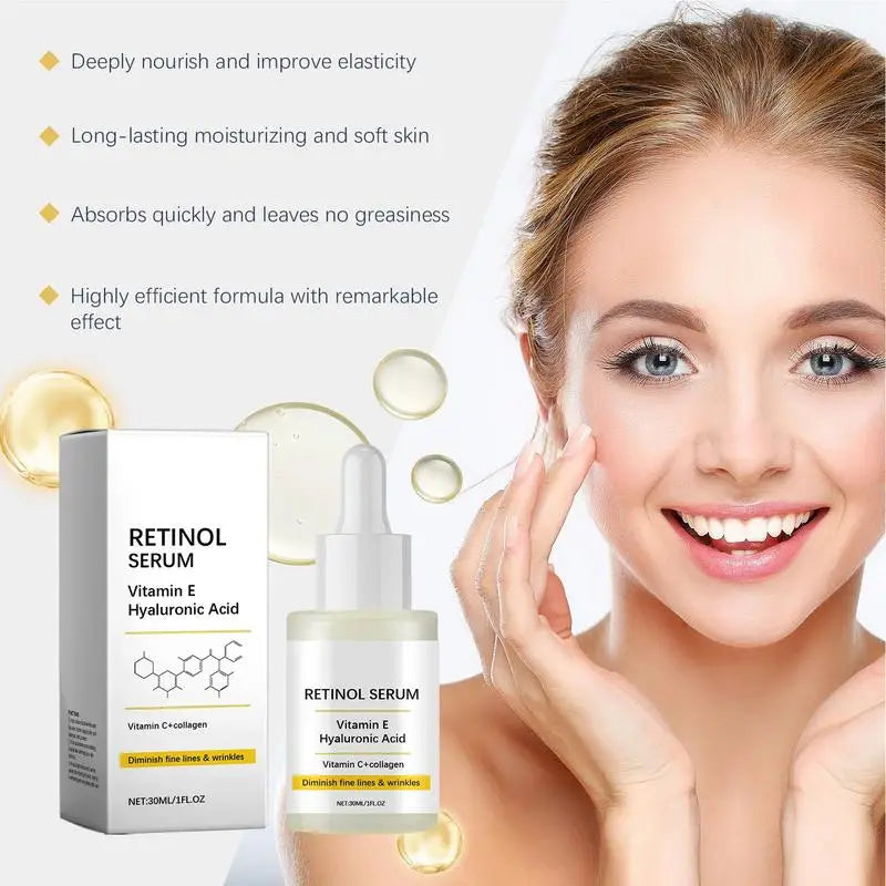 Retinol Face Serum Deep Moisturizing Hyaluronic Acid Serum.  Fade Fine Line Lifting Firming, Repair, Smooth and Tighten Sikin