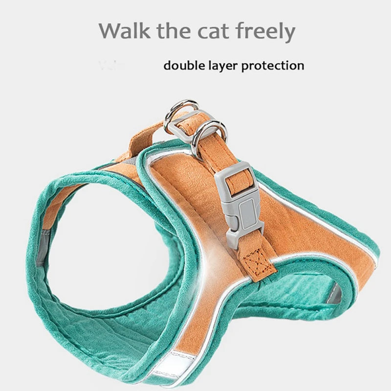 Cat Harness Leash Set Breathable Kitten Cats Harnesses With Reflective Strip Small Dog Puppy Harness Pet Chest Strap For Cat Dog