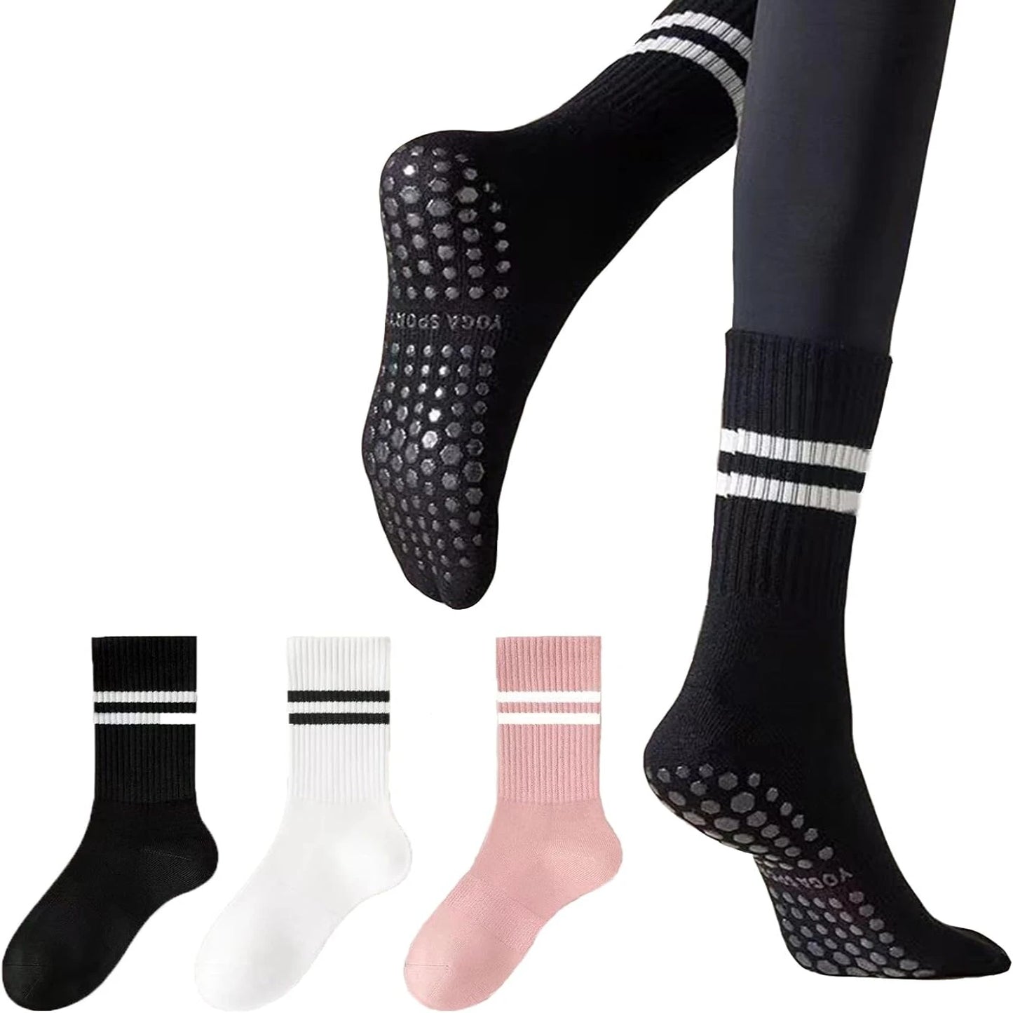 Enhance Your Yoga, Ballet, Fitness, and Athletic Sessions with Stylish Non-Slip Women's Pilates Socks for Ultimate Stability, Pe