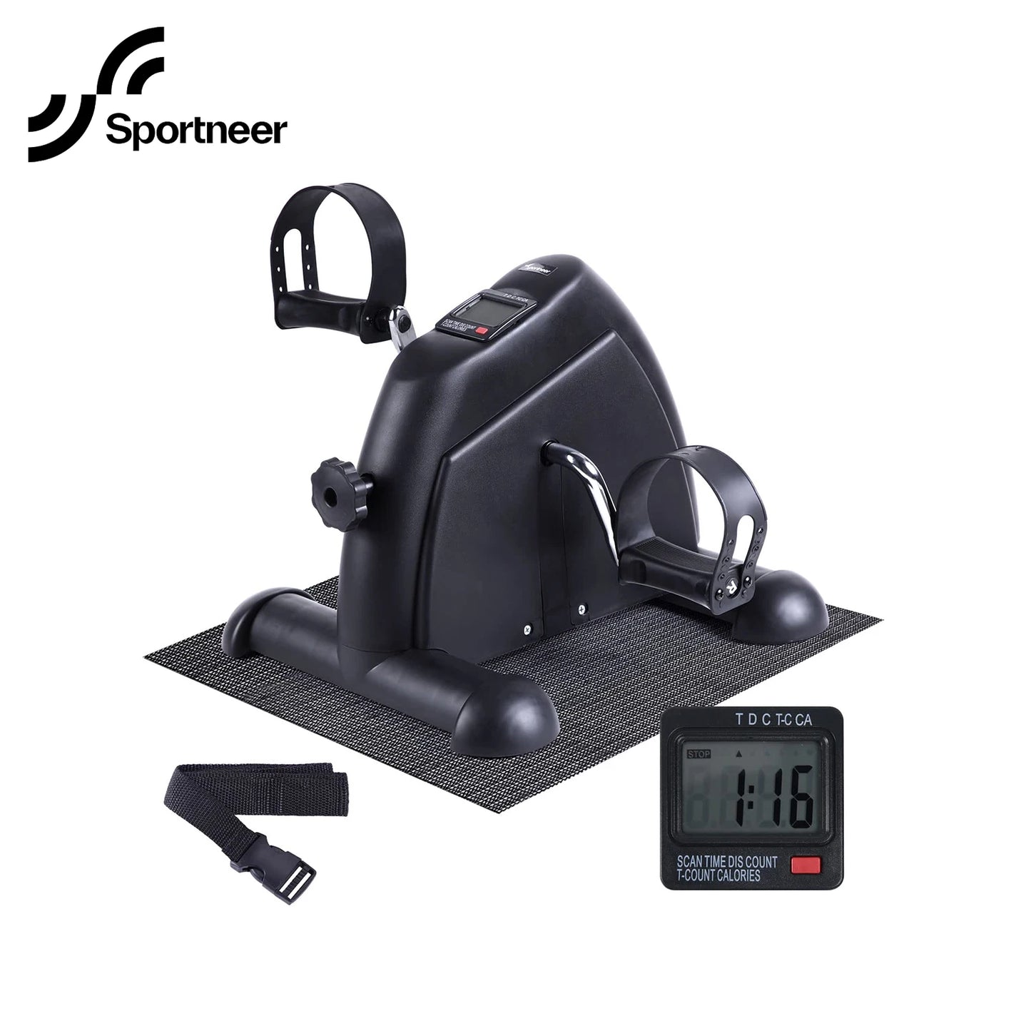 Foot Cycle Bike Pedal Exerciser Portable Mini Exercise Bike with LCD Display and Anti-Skid Mat for Home Office