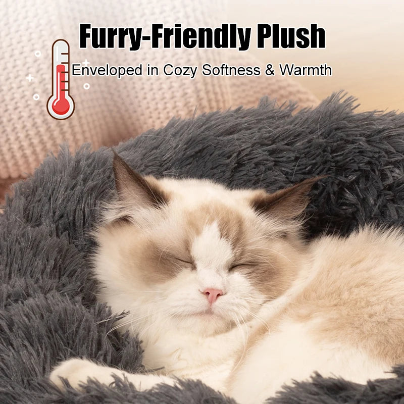 Fluffy Pets Dogs Beds Large Round Dog Bed Super Warm, Soft Cat House Plush Cat Nest