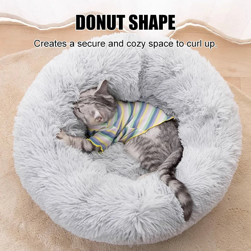 Fluffy Pets Dogs Beds Large Round Dog Bed Super Warm, Soft Cat House Plush Cat Nest