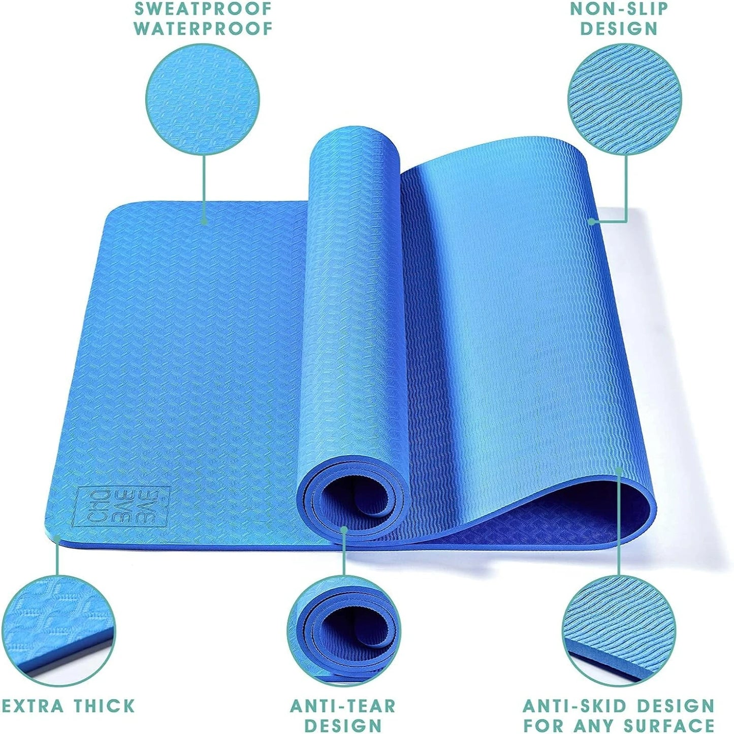 Extra Thick and Wide Better For Joints Shock Absorbing Cushioned Yoga Mat, 72" x 32" x 1/3" | Non Slip Padded Workout Mat for Pi