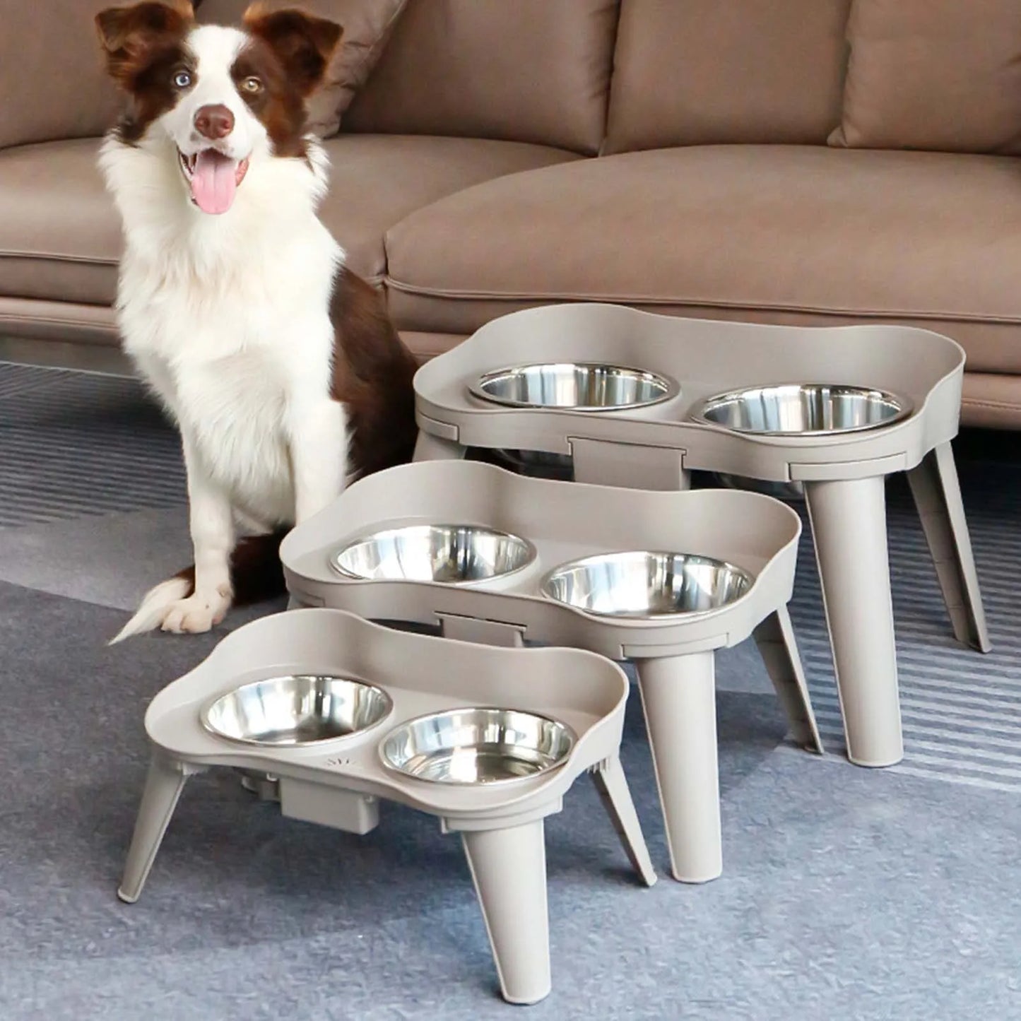 Stainless Steel Elevated Dog Bowl Non-Slip and No Spill Design Bowl Pet Supplies for Small Medium Large Dogs/Cats