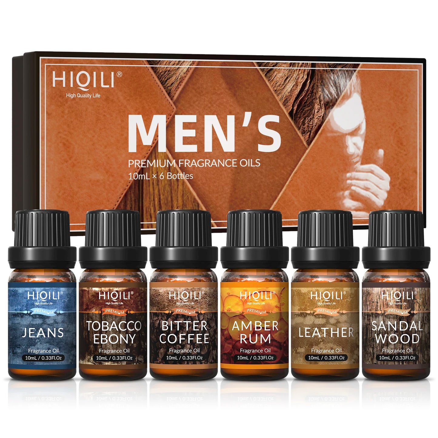 Mens Fragrance Oils Set, Essential Oils for Aromatherapy, Pure Perfume Oil Aroma Oil for Car Diffuser Candles Making